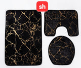 SH 3 Piece Marble Bathroom Mat Set