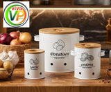 Three Piece Potato, Garlic And Onion Storage Set