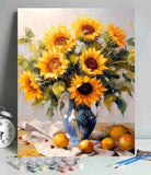 1 Set DIY Sunflower Painting By Numbers Kit, Frameless, Gift For Birthday, Holiday, No Drawing Skills Required, Can Be Wall Art, Easy To Complete Beautiful Artwork