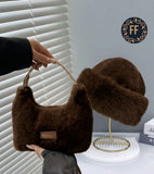 Love Every Day Fluffy Handbag And Cap Combo