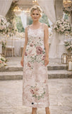 Dusty Flowers Drawstring Flow Dress