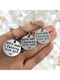 1pc Men Keychain Stainless Steel Laser Engraving Drive Safe I Love You Keychain Cute Valentines Day Gift For Couples Gift For Husband Boyfriend