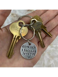 1pc Men Keychain Stainless Steel Laser Engraving Drive Safe I Love You Keychain Cute Valentines Day Gift For Couples Gift For Husband Boyfriend