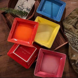 Six Piece 23cm Stoneware Square Plate Set