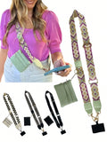 1-Pack 2024 New Crossbody Phone Lanyard With Zipper Wallet Attachment,  Nylon Neck Strap For Mobile Devices With Card Holder, Universal Anti-Theft Cell Phone Cord With Clip-On Detachable Wallet