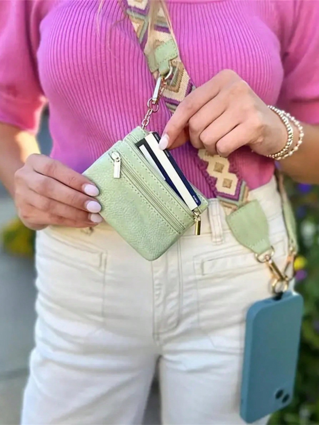 1-Pack 2024 New Crossbody Phone Lanyard With Zipper Wallet Attachment,  Nylon Neck Strap For Mobile Devices With Card Holder, Universal Anti-Theft Cell Phone Cord With Clip-On Detachable Wallet