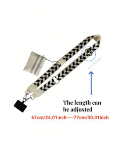 1-Pack 2024 New Crossbody Phone Lanyard With Zipper Wallet Attachment,  Nylon Neck Strap For Mobile Devices With Card Holder, Universal Anti-Theft Cell Phone Cord With Clip-On Detachable Wallet