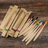 10pcs/Set Bamboo Toothbrushes, Soft Bristles Design Suitable For Sensitive Teeth & Gums, Providing Comprehensive Oral Hygiene For Daily Home Use, Travel & Hotel