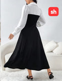 Ladies’ SH Long Sleeve Two-Tone Dress