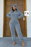 Ladies’ Fluffy Onesie With Ears On Hood