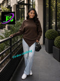 Ladies’ FS Cowl Neck Poncho-Style Long Sleeve Top