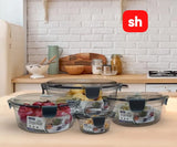Four Piece Round Acrylic Storage Bowl Set With Lids