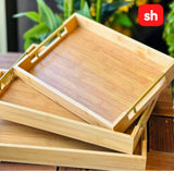 Three Piece Bamboo Serving Tray Set