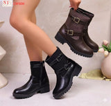 Ladies’ Heel Double-Buckle Boots