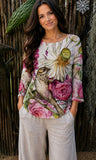 Songbird & Pink Rose Garden Mesh Top
