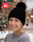SH Warm Knitted Beanie With Pom-Pom