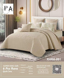 Six Piece Rara Super King Quilt Set