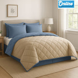 Queen Size 5 Piece Reversible Comforter Set