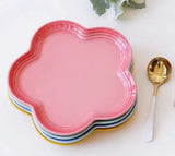 Four-Piece 23cm LC Stoneware Flower Plate Set