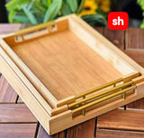 Three Piece Bamboo Serving Tray Set