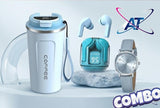Coffee Cup, Earbuds And Watch Combo