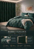Marble Comforter & Matching Curtain Combo