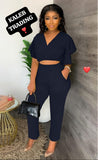 Ladies’ KT Short Sleeve Two Piece Set