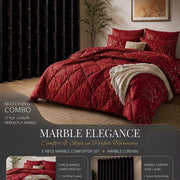 Marble Comforter & Matching Curtain Combo