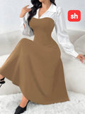 Ladies’ SH Long Sleeve Two-Tone Dress