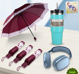 Beverage Cup, Headphones And Umbrella Combo