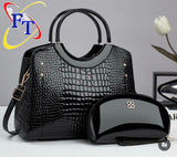 Ladies’ Crocodile-Texture Two Piece Handbag Set