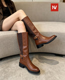 Ladies’ Knee-High Buckle Boots