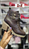 Ladies’ DF Zip-Up Lace And Double Buckle Boots