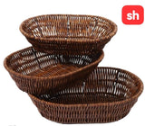 SH 3 Piece Dark Brown Rattan Multifunctional Basket Set