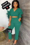 Ladies’ KT Short Sleeve Two Piece Set