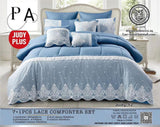 7 Piece Lace Comforter Set 230x220cm