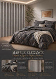 Marble Comforter & Matching Curtain Combo