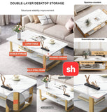 SH Marble Pattern Sofa Side Coffee Table