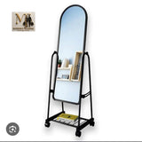 MT Black Movable Mirror With Wheels