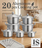 20 Piece Aluminium Cooking Pot Set