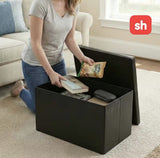 SH Leather Storage Pouf 76x38x35cm