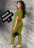 Ladies’ KT Short Sleeve Two Piece Set