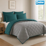 Queen Size 5 Piece Reversible Comforter Set