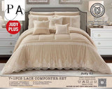 7 Piece Lace Comforter Set 230x220cm