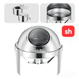 Round Chafing Dish With Glass Window