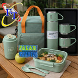 Three Piece Vacuum Flask, Lunch Bag And Lunchbox Combo
