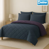 Queen Size 5 Piece Reversible Comforter Set