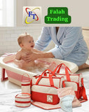 Five Piece Bag Set, Mini Baby Blanket And Baby Bathtub Combo