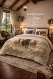 Highland Cattle with Protea Duvet Cover From Boeremeisie