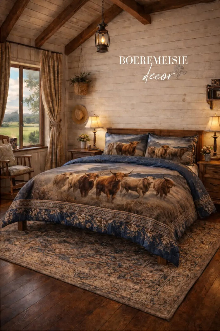 Blue  Highland Cattle Duvet Cover From Boeremeisie